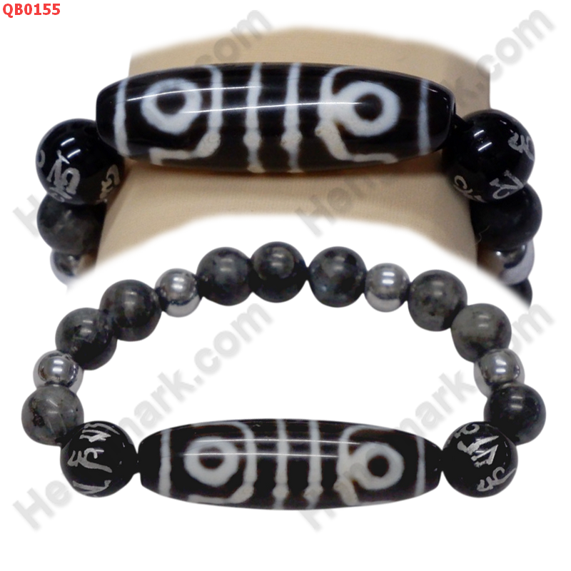 QB0155 สร้อยข้อมือหินทิเบต  ลาย 4 ตา เขี้ยวเสือ+คาถาทิเบต ราคา 799 บาท http://www.hengmark.com/view_product/QB0155.htm