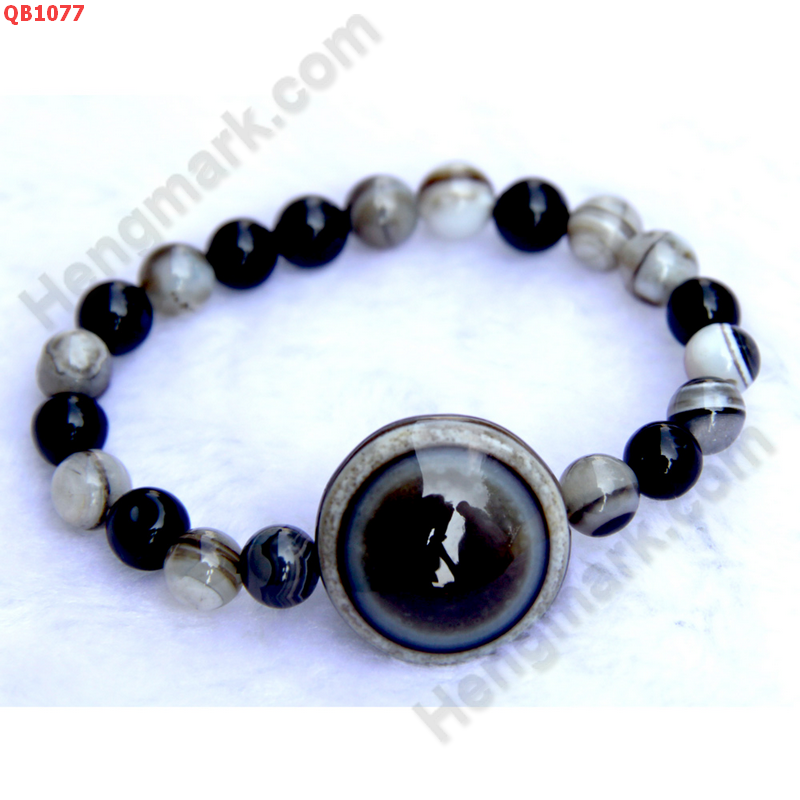 QB1077 สร้อยข้อมือหิน ตาสวรรค์ ตามังกร ร้อยกับหินอะเก็ต ราคา 299 บาท http://www.hengmark.com/view_product/QB1077.htm