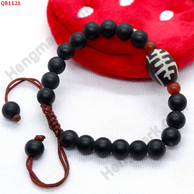 QB1121 สร้อยข้อมือหินDZI อายุยืน ราคา 199 บาท http://www.hengmark.com/view_product/QB1121.htm