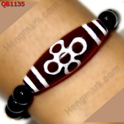 QB1135 สร้อยข้อมือหินDZI 5 ตา สายฟ้า ราคา 399 บาท http://www.hengmark.com/view_product/QB1135.htm