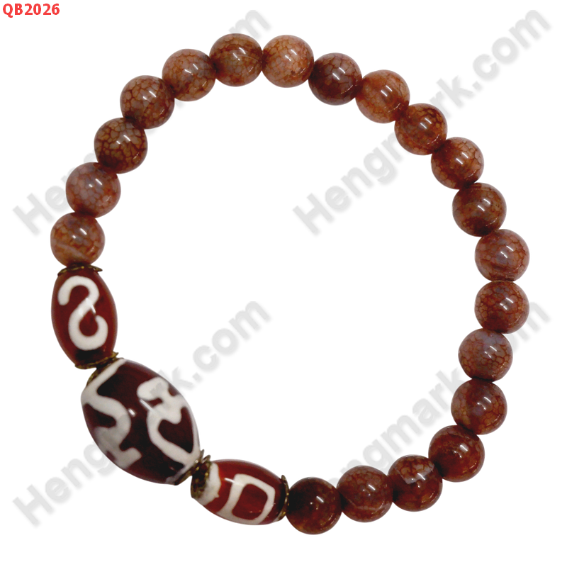 QB2026 สร้อยข้อมือหินDZI  แก้ววิเศษ ตะขอ และ 1 ตา ราคา 299 บาท http://www.hengmark.com/view_product/QB2026.htm