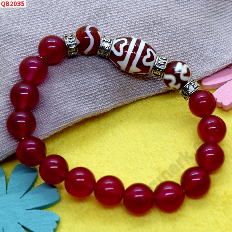 QB2035 สร้อยข้อมือหินDZI  บัวงาม แก้ววิเศษและคลื่น ราคา 499 บาท http://www.hengmark.com/view_product/QB2035.htm