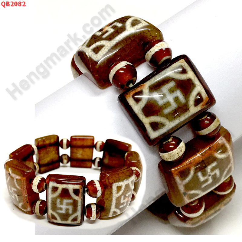 QB2082 สร้อยข้อมือหินDZI ลายสวัสดิกะ ราคา 399 บาท http://www.hengmark.com/view_product/QB2082.htm