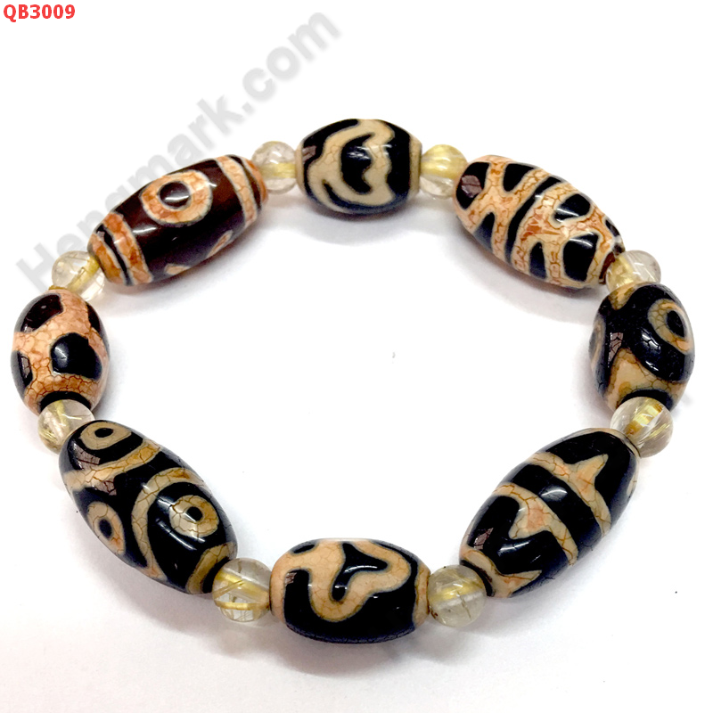 QB3009 สร้อยข้อมือหินDZI 8 เม็ดและไหมทอง ราคา 1129 บาท http://www.hengmark.com/view_product/QB3009.htm
