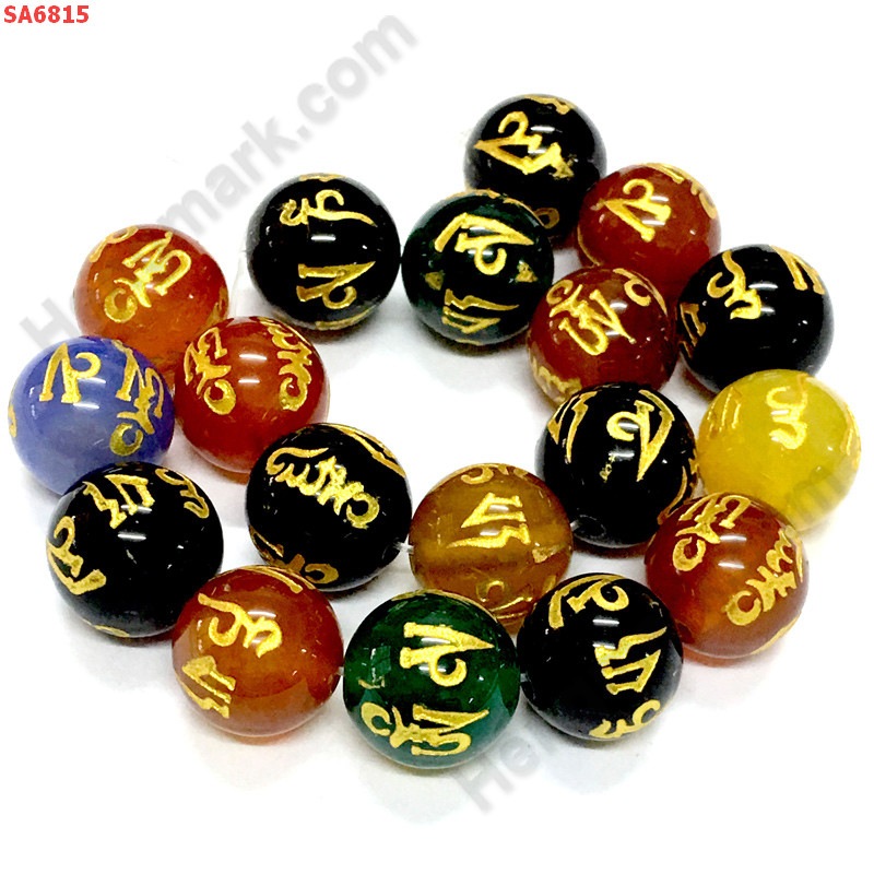 SA6815 หินอะเกต 7 สีลายคาถาทิเบต ราคาเป็นเม็ด ราคา 40 บาท http://www.hengmark.com/view_product/SA6815.htm