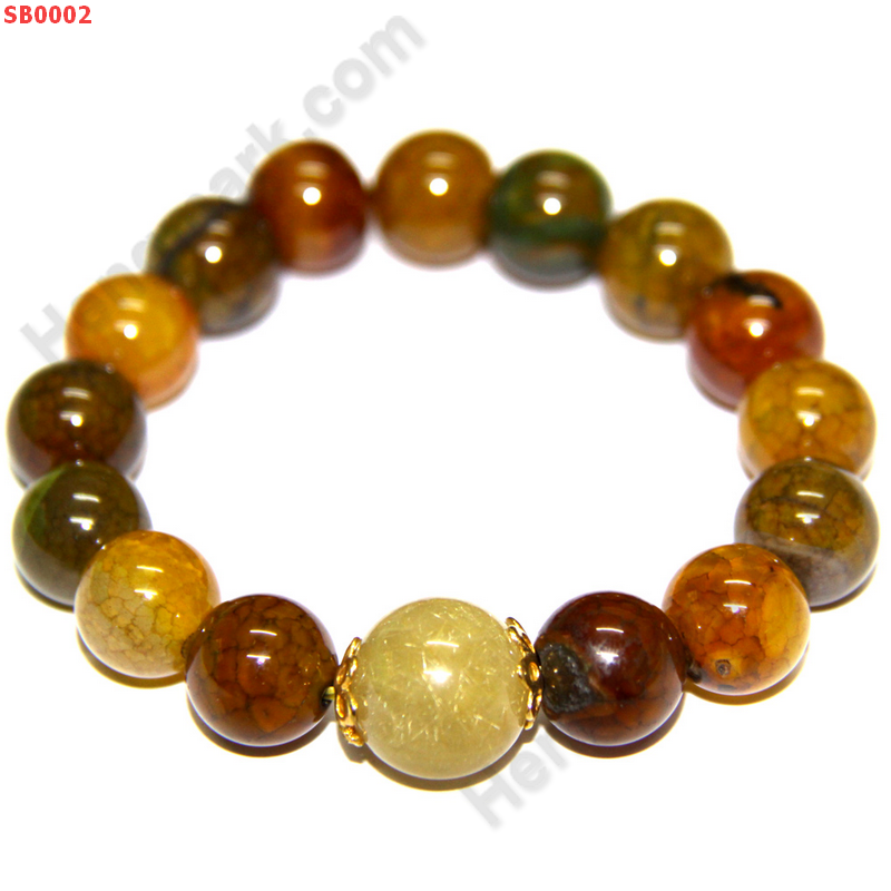 SB0002 สร้อยข้อมือหินเกล็ดมังกร ไหมทอง ราคา 660 บาท http://www.hengmark.com/view_product/SB0002.htm