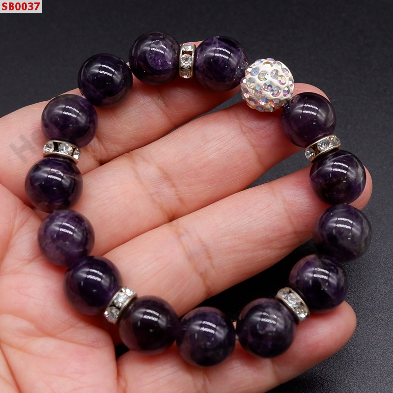 SB0037 สร้อยข้อมืออะเมทิสต์ม่วงเข้ม ราคา 600 บาท http://www.hengmark.com/view_product/SB0037.htm