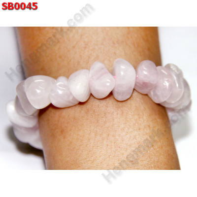 SB0045 สร้อยข้อมือหินธรรมชาติ โรสควอตซ์ ราคา 199 บาท http://www.hengmark.com/view_product/SB0045.htm