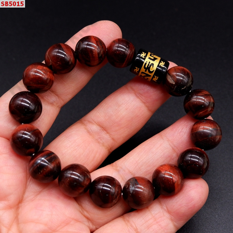 SB5015 สร้อยข้อมือเรดไทเกอร์+หินลายคาถาทิเบต ราคา 479 บาท http://www.hengmark.com/view_product/SB5015.htm