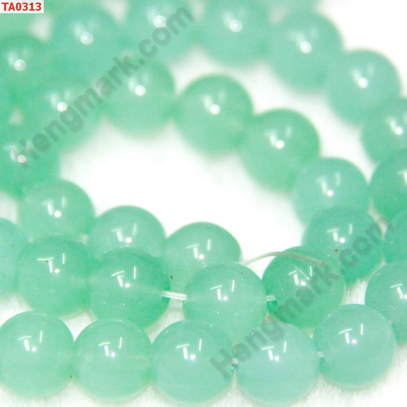 TA0313 ลูกปัดแก้วสีเขียวนม ราคา 5 บาท http://www.hengmark.com/view_product/TA0313.htm