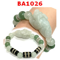 BA1026 : สร้อยข้อมือกบคาบเหรียญ+DZI ลายเส้น