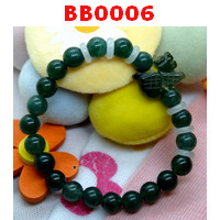 BB0006 : สร้อยข้อมือกิเลนหยก สีเขียวเข้ม