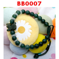 BB0007 : สร้อยข้อมือเชือกกิเลนหยก สีเขียวเข้ม