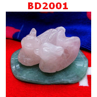 BD2001 : เป็ดแมนดาริน หินโรสควอทตซ์ ขนาดเล็ก