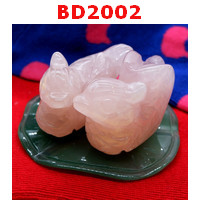 BD2002 : เป็ดแมนดาริน หินโรสควอทตซ์ ขนาดกลาง
