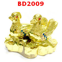BD2009 : เป็ดแมนดาริน เรซิ่นเคลือบทอง