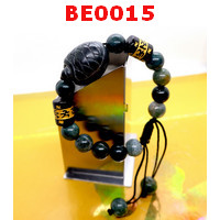 BE0015 : สร้อยข้อมือเชือกเต่าหยก สีเขียวเข้ม