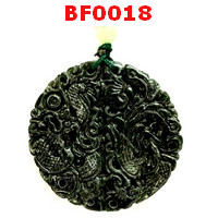 BF0018 : จี้รูปหงส์-มังกร หินสีเขียว