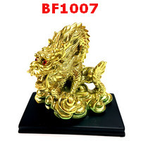 BF1007 : มังกรม้วนหาง เรซิ่นเคลือบทอง 24 K