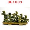 BG1003 : ม้า 8 ตัวโจนทะยาน หินสีเขียว