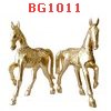 BG1011 : ม้าไม้แกะสลักเคลือบทอง เป็นคู่