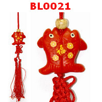 BL0021 : ปลาคู่สีแดง แขวนมือถือ 