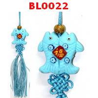 BL0022 : ปลาคู่สีฟ้า แขวนมือถือ 