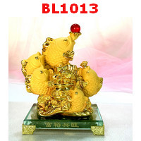 BL1013 : ปลา 5 ตัว เรซิ่นเคลือบทองพ่นทราย