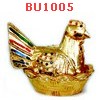 BU1005 : ไก่ฟักไข่ ไม้เคลือบทอง
