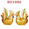 BU1006 : ไก่คู่ ไม้เคลือบทอง