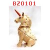 BZ0101 : ม้ายูนิคอร์นทองเหลืองลงยาประดับคริสตัล