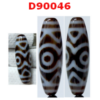 D90046 : หิน DZI ลาย 3 ตา  เขี้ยวเสือ