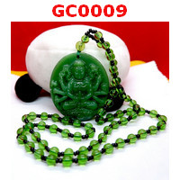 GC0009 : สร้อยคอ เจ้าแม่กวนอิมพันมือหินสีเขียว