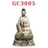 GC3005 : เจ้าแม่กวนอิมทองเหลืองขัดเงิน 