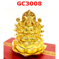 GC3008 : เจ้าแม่กวนอิมพันมือ โลหะชุบทอง 