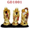 GD1001 : ฮกลกซิ่วเนื้อเรซิ่นเคลือบทอง