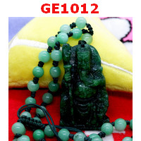 GE1012 : เทพกวนอู หยกเขียวเข้มพร้อมสร้อยหินหยก