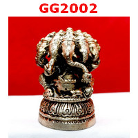 GG2002 : พระพิฆเนศทองเหลือง 5 เศียร ขัดเงิน