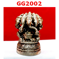 GG2002 : พระพิฆเนศทองเหลือง 5 เศียร ขัดเงิน