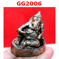 GG2006 : พระพิฆเนศ ทองเหลืองขัดเงิน ปางเอกเขนก 