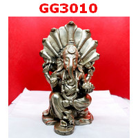 GG3010 : พระพิฆเนศทองเหลืองขัดเงิน