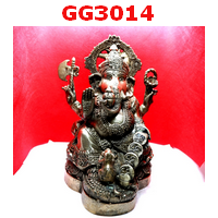 GG3014 : พระพิฆเนศทองเหลืองขัดเงิน