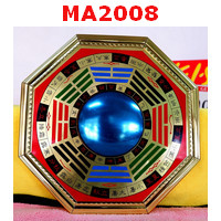 MA2008 : กระจกนูน ยันต์ 8 ทิศ กรอบทอง