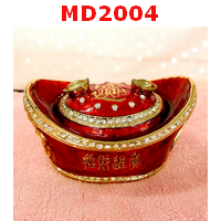 MD2004 : ก้อนตำลึงทองลงยาประดับคริสตัล