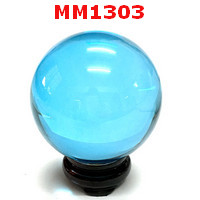 MM1303 : ลูกแก้วใสสีฟ้าพร้อมขาตั้ง (80mm)