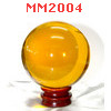MM2004 : ลูกแก้วใส สีส้ม พร้อมขาตั้ง (100mm)