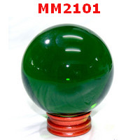 ลูกแก้วสีเขียว (100mm)(W) ลูกแก้วใส สีเขียวแช่น้ำได้ เสริมฮวงจุ้ย เสริมโชคลาภ