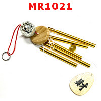 MR1021 : โมบาย 5 หลอดสีทอง +ลูกคริสตัล