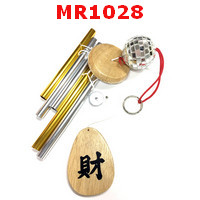 MR1028 : โมบาย 5 หลอดสีเงินทอง +ลูกคริสตัล