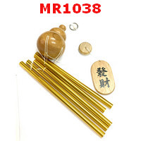MR1038 : โมบายโลหะสีทอง 5 หลอด+น้ำเต้าไม้